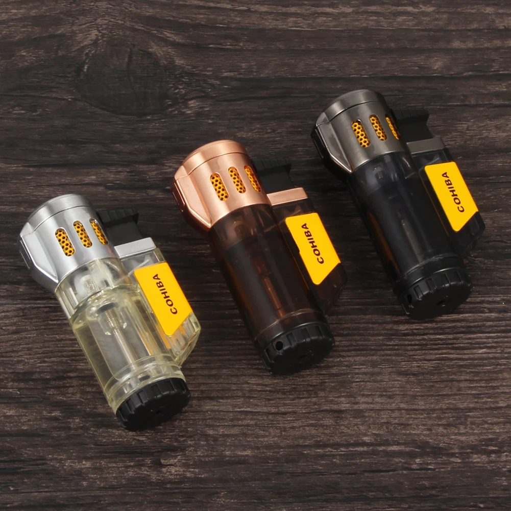 Ветрозащитные зажигалки для сигар COHIBA пластиковая Бутановая Зажигалка газовая