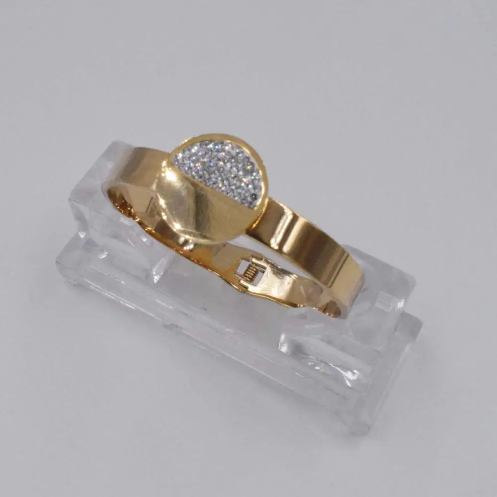 Дубай золотого цвета Кристалл Ожерелье Браслет из серьги набор горный хрусталь