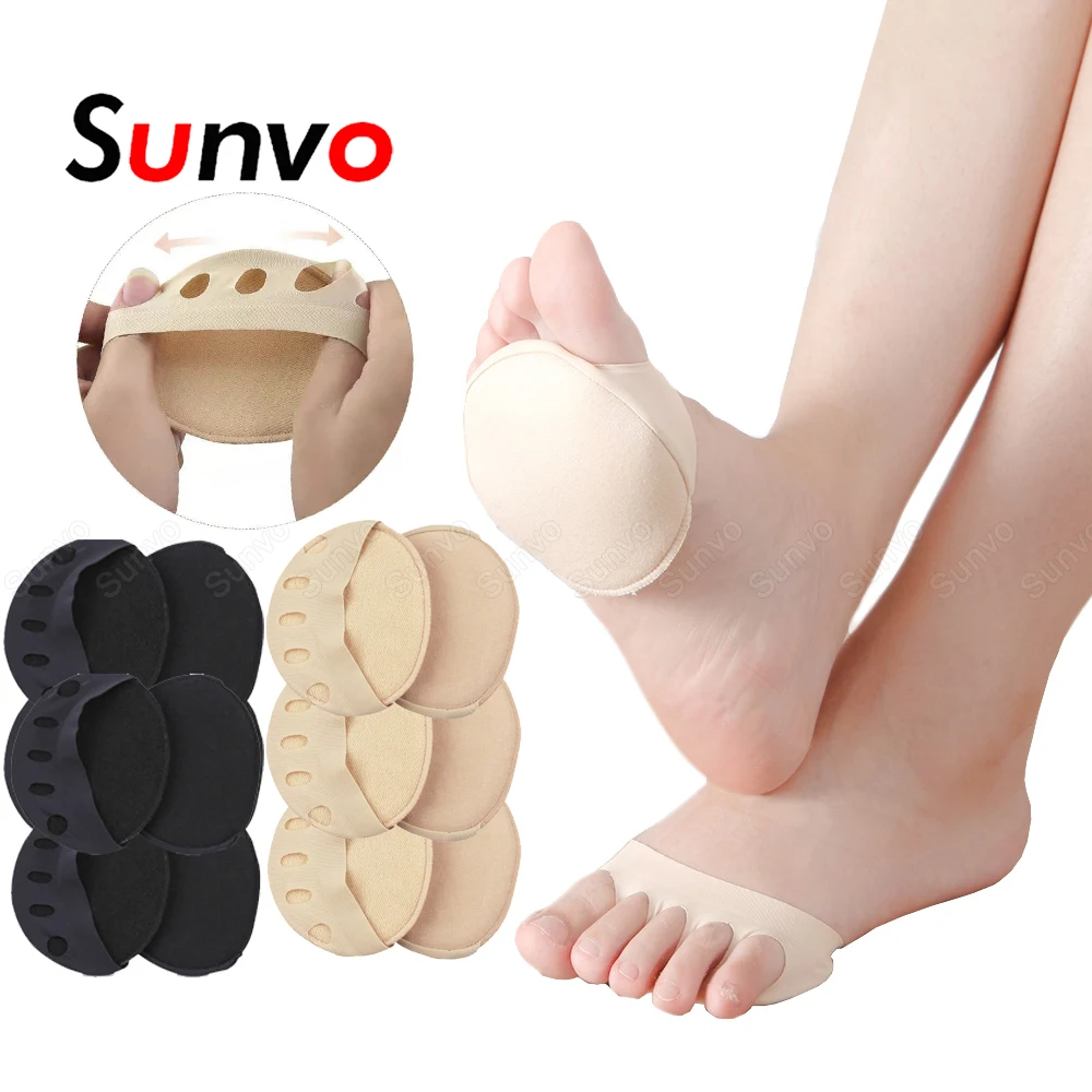 

6 Pairs Five Toes Forefoot Pads for Women High Heels Half Insoles for Shoes Inserts Absorbs Shock Toe Socks Foot Pain Relief Pad
