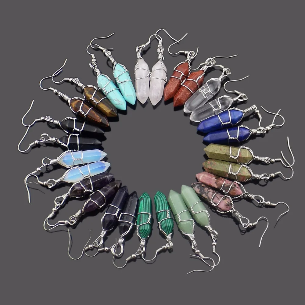 Женские серьги в виде пули с проволочной оболочкой подвески стиле ретро