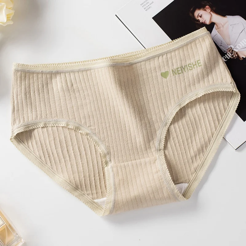 Женское нижнее белье трусы хлопковые антибактериальные Однотонные простые хип