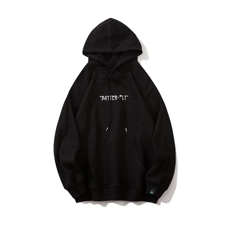 

Hip Hop Sweatshirt Hoodie Color Butterfly Streetwear Harajuku Pullover Hoodie Cotton Fleece Winter Autumn Black Hoodie