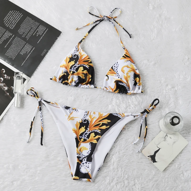 

2021 swimwear Brazilian women's plain Girly fashion Push Up bathing suit