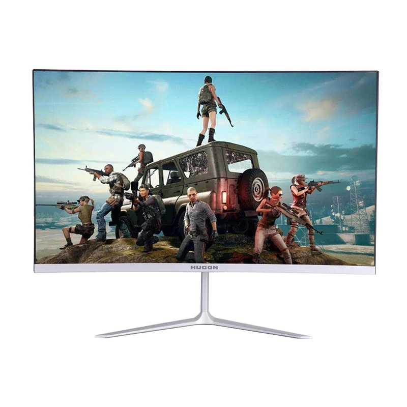 Изогнутый IPS/LCD монитор для игр HUGON 22 дюйма 24 с плоской панелью 60/75 Гц HD HDMI VGA вход X22