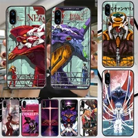 anime evangelions phone case for huawei honor 6 7 8 9 10 10i 20 a c x lite pro play black soft cell cover luxury prime 3d cover