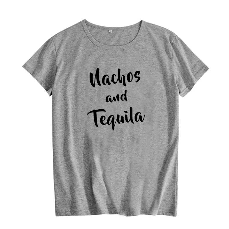 Nachos и футболка с надписью Текила Женская забавная Повседневная в стиле Харадзюку