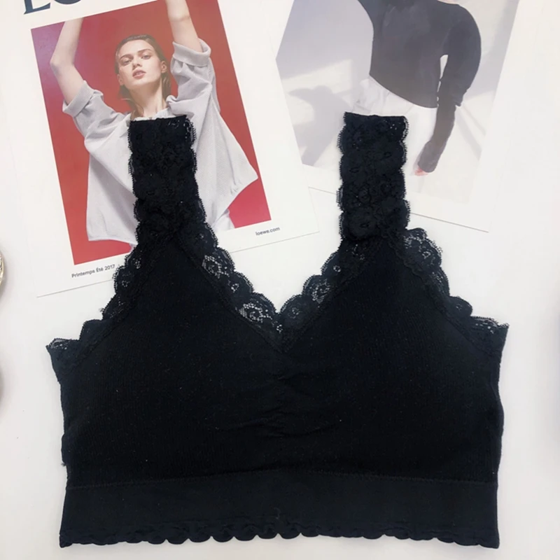 

Women Laces Bras Tops Lady Push Up Cotton Sport Bra Student Fitness Gym bra