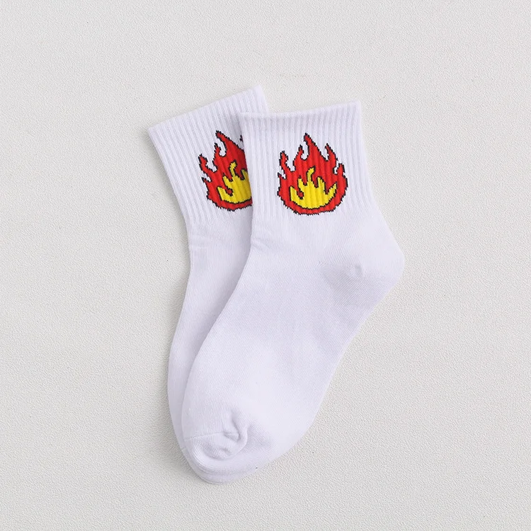 Женские носки на каждый день Harajuku Корея японский хлопок котенок пламя Ulzzang