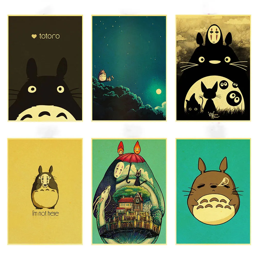 Miyazaki Hayao мой сосед постер Тоторо Мультфильм Аниме декоративные винтажные