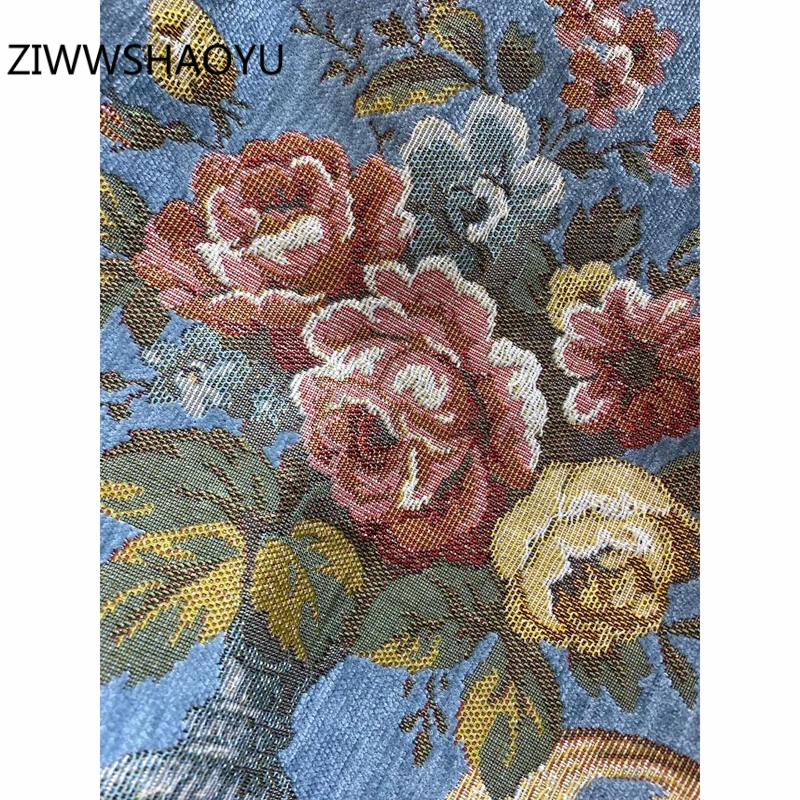 

ZIWWSHAOYU Summer Women Floral Print Vintage Mini Short Dresses Fashion Designer Ladies Back Zippers Short Sleeve Loose Dress