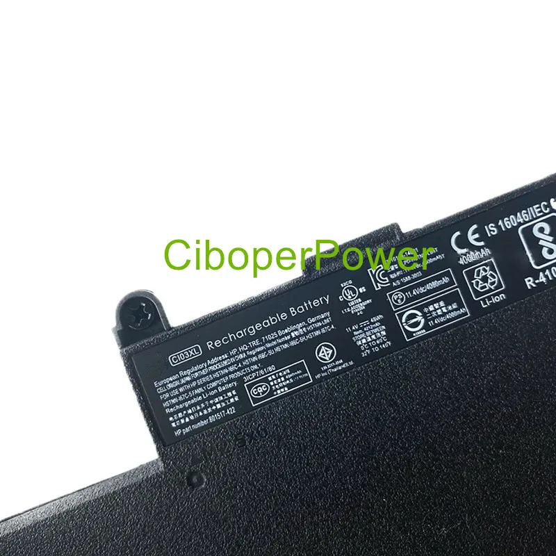 Оригинальный аккумулятор для ноутбука CI03XL 3ICP7/60/80 HSTNN-LB6T HSTNN-I66C-4 HSTNN-I66C-5U HSTNN-I66C-5H