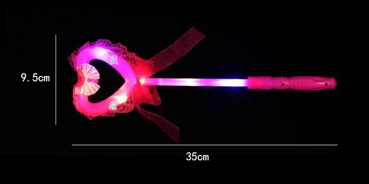 

1000pcs Flashing Stick light Lace Heart Wand Fairy Stick Glowing Stick Cheering Props for Birthdays Festivals Concert Wedding