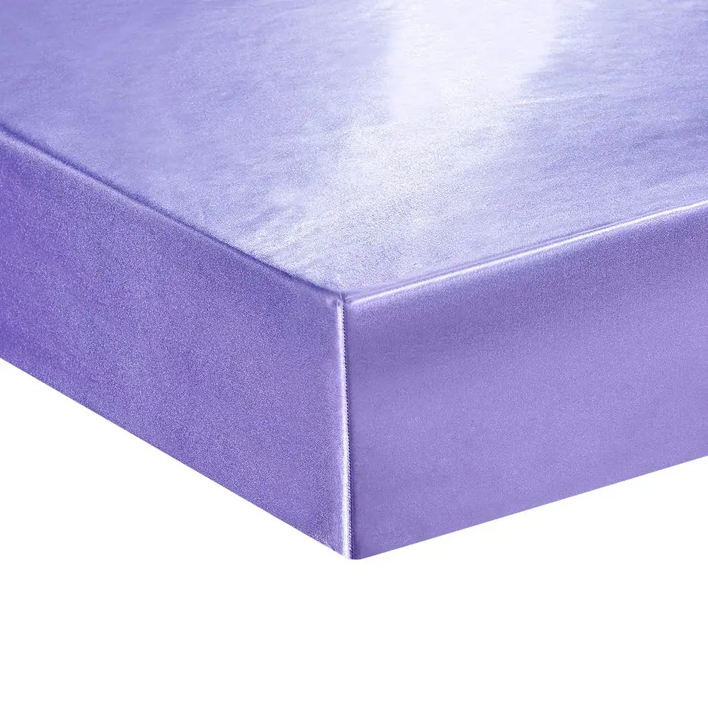Purple Простыня на кровать, сатин, шелк, наматрасник, набор, Sabanas, Королевский размер, атласная простыня, гладкие, мягкие, крутые простыни на кровать с эластичной веревкой - Цвет: Purple