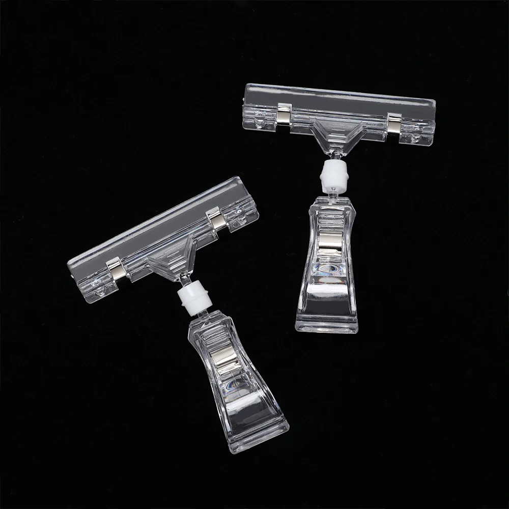 

3 Pcs Clear POP Advertising Clips Plastic Sign Display Price Label Tag Multi-function Clip Supermarket Retails Shelf Clamp