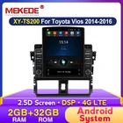 Автомобильный радиоприемник MEKEDE для Toyota Vios 2014, 2015, 2016, Android, DSP, GPS, мультимедийный плеер с поддержкой Wi-Fi, 4G, LTE, экран SWC, Tesla