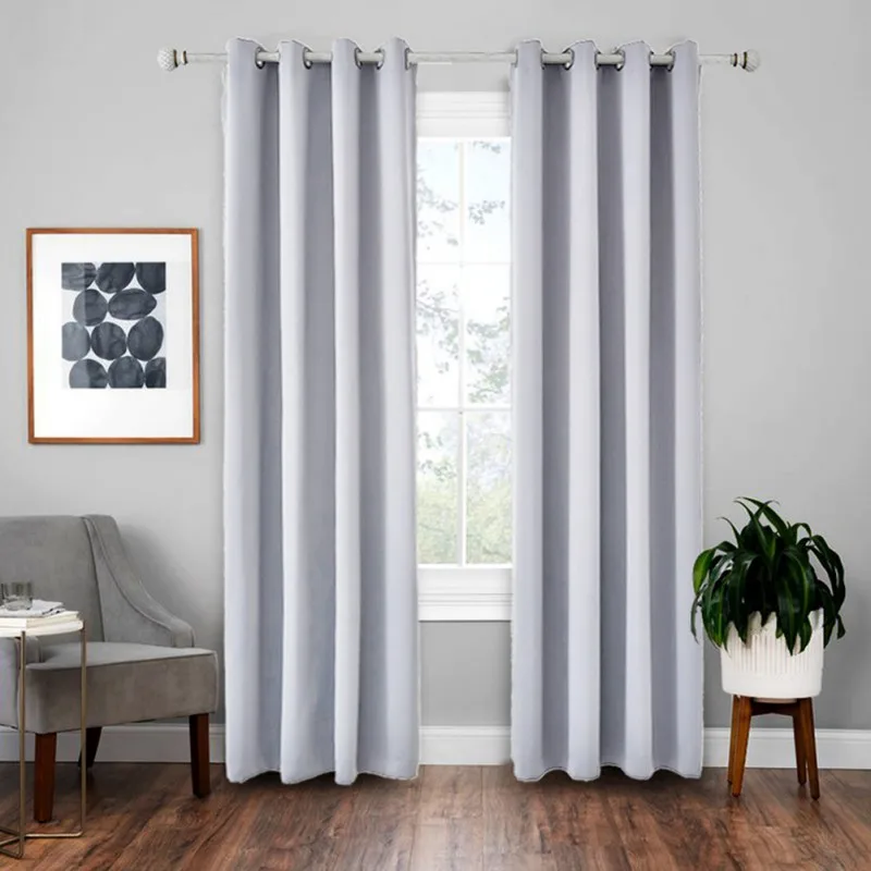 

1PC Window Blackout Curtains For Living Room The Bedroom Solid Modern Blackout Curtains For Window Treatment Blinds Black Drapes