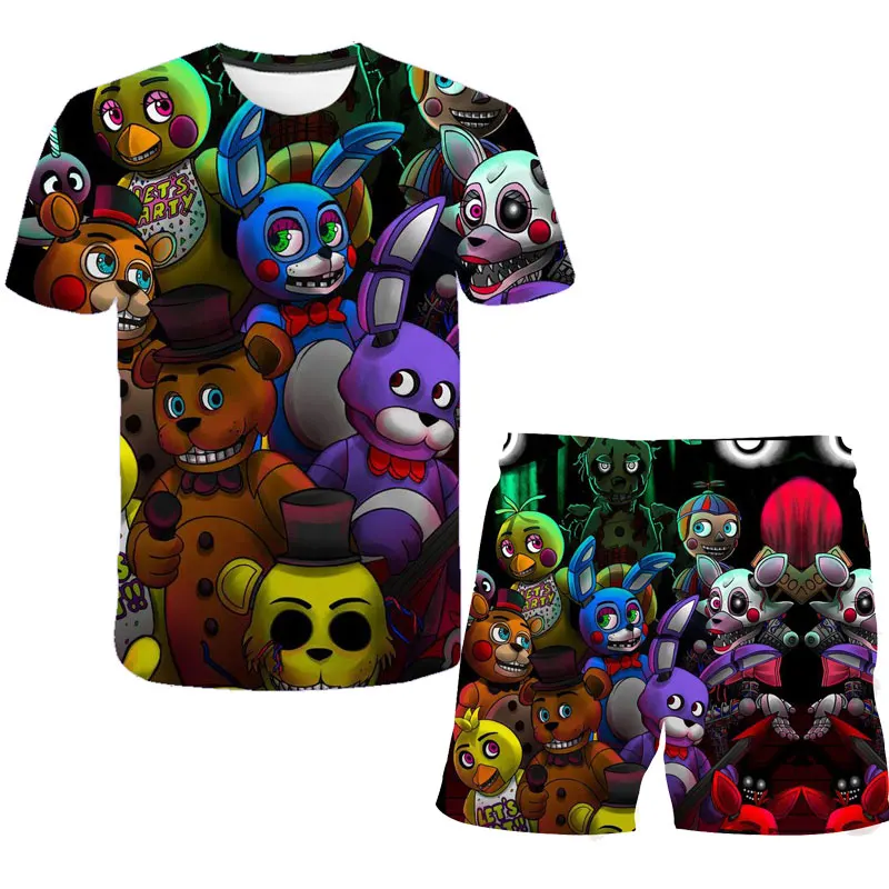 

Summer wide T-shirt girls Clothes Boys uit +Children shorts Animation T-shirt Vitality shirt Children T-shirt