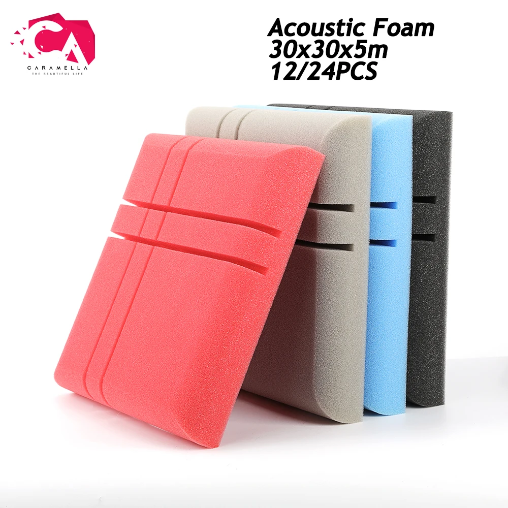 

12/24PCS 300x300x50mm Cross Pattern Soundproofing Foam Studio Acoustic Foam Sound Absorption Treatment Panel Protective Sponge