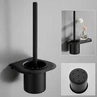 creative black toilet brush simple space aluminum toilet bowl cleaner brush bathroom accessories wc borstel home items di50mts