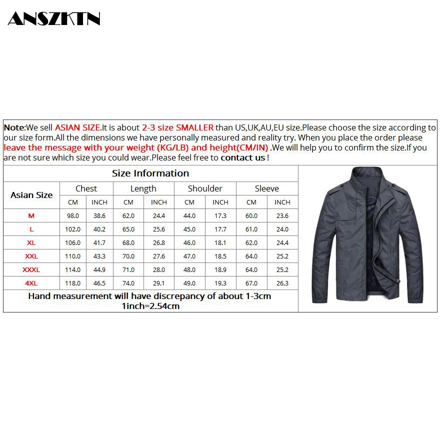 ANSZKTN           -  Mens jackets and Coats   M- 5XL