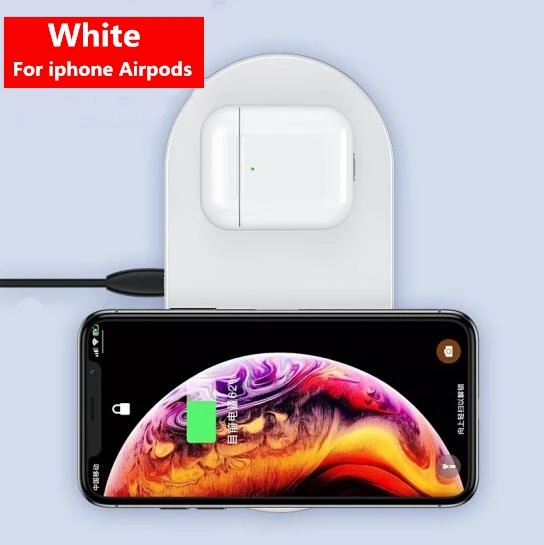 Baseus 3 в 1 Qi Беспроводное зарядное устройство для Airpods Apple Watch 4 3 2 1 iWatch быстрая Беспроводная зарядная площадка для iPhone 11 Pro Xs Max X - Цвет: 2 IN 1 White