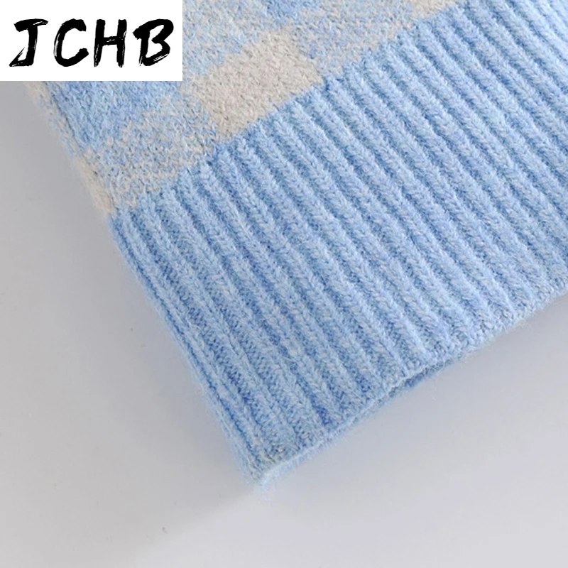 

SHZQJCHB Casual V Neck Plaid Vest Sweater Women Sleeveless Knitted Cardigan 2021 Female Single Breasted Pockets Waistcoat Tops