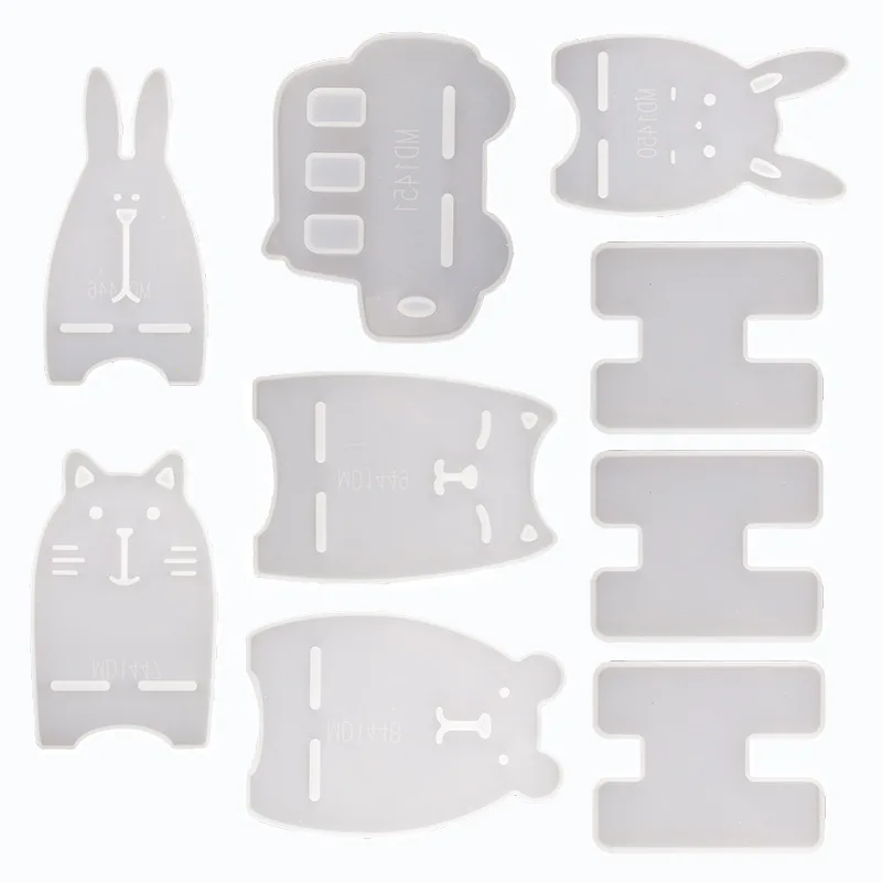 

DIY Epoxy Mold Mobile Phone Holder Mould 6 Kinds of Small Animal Car Resin Glue Mobile Phone Holder Silicone Mould Mirror