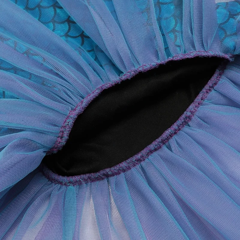 Платье принцессы для девочек костюм с блестками и маленькой русалочкой модная