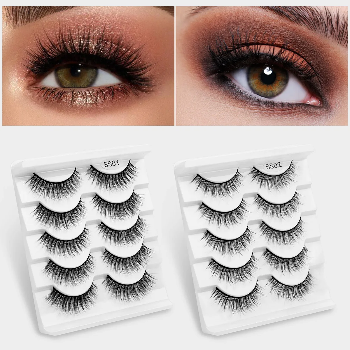 Ресницы 3D норковые накладные натуральные короткие пушистые и эффектные ручная