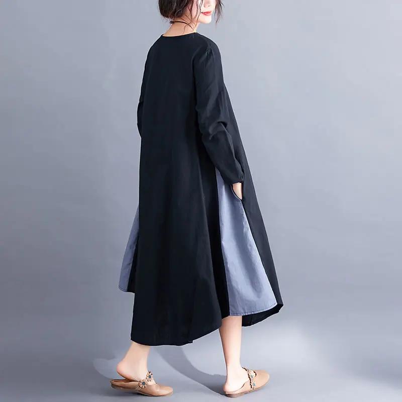 XITAO/осеннее винтажное платье-миди в Корейском стиле с круглым вырезом коллекция