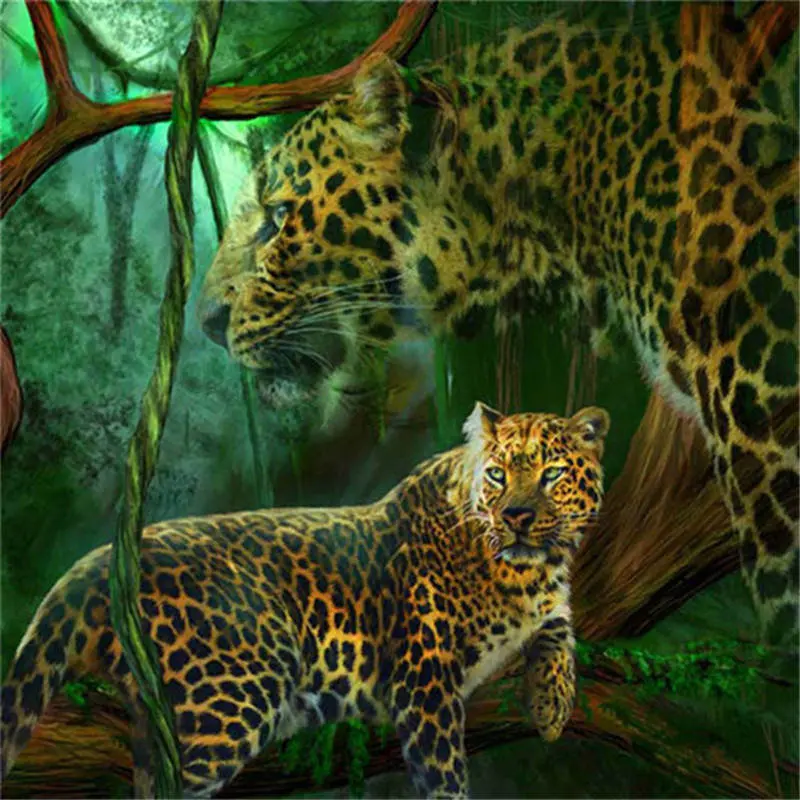 Leopard animals Новое поступление рукоделие DIY Кристалл полная дрель квадратная 5D алмазная живопись Набор для вышивки крестиком Мозаика круглые стразы - Цвет: Leopard 13