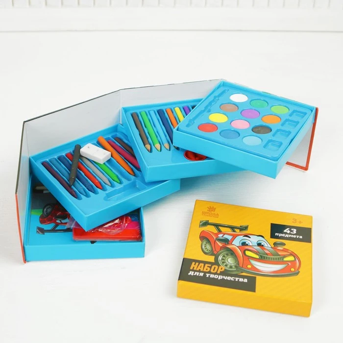 Набор для рисования &quotТачка&quot 43 предмета | Канцтовары офиса и дома