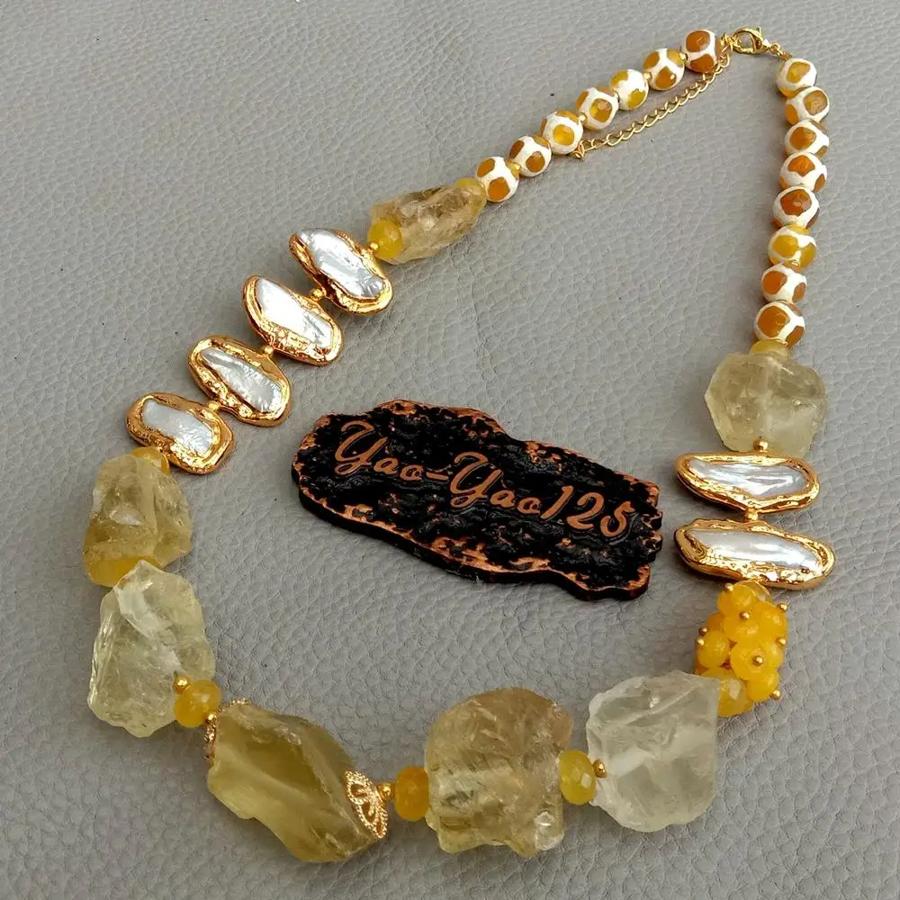 Женское колье-чокер Y · YING ожерелье из естественного лимонного кварца