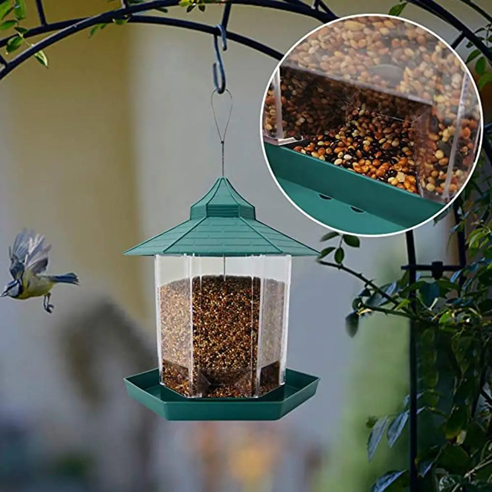 

Transparent Bird Feeder Waterproof Hanging Feeder For Outdoor Balcony