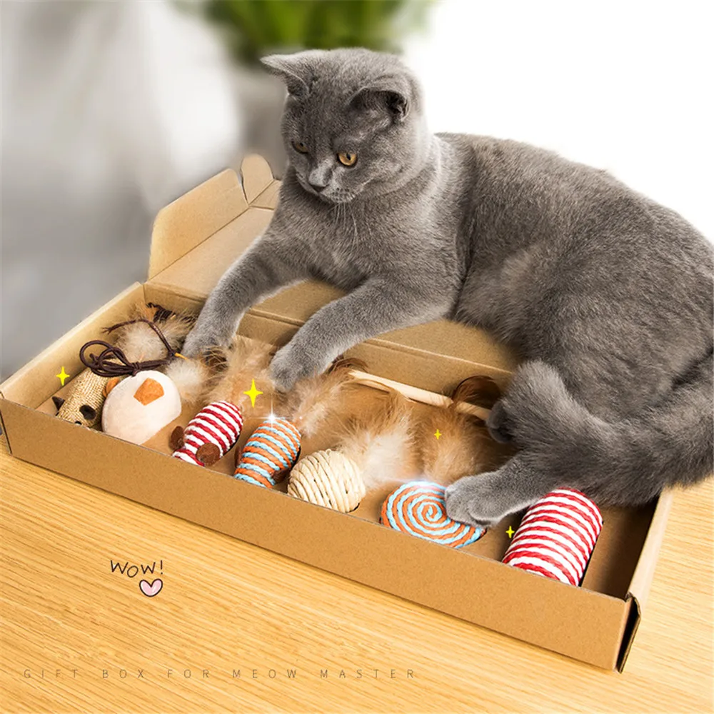 Забавная игрушка для кошек 7 шт. прекрасная тренировочная интерактивная