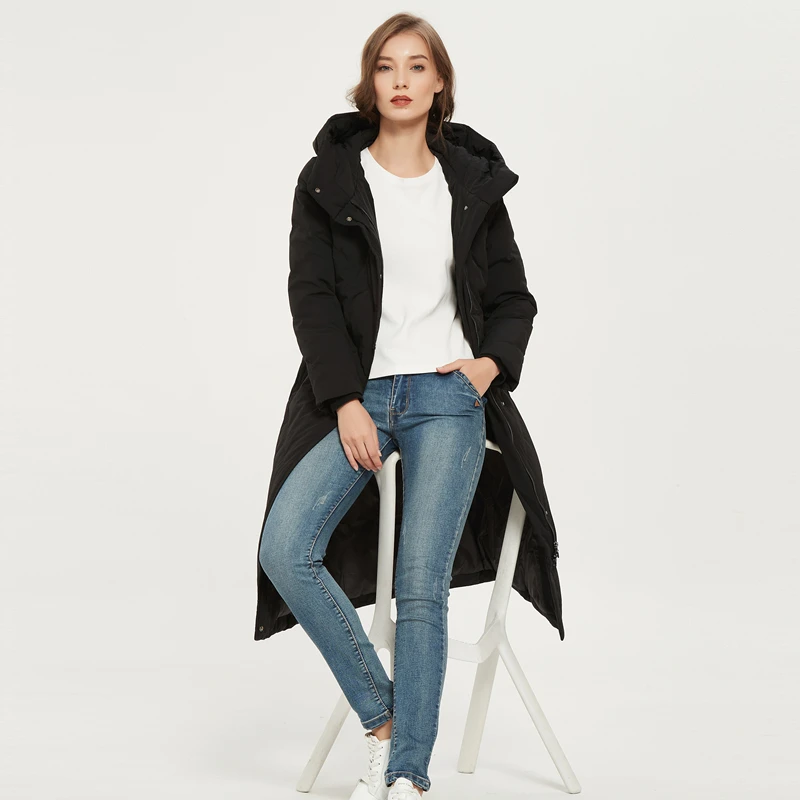 2023New Authentic Mid-length Down Jacket Women Over-the-knee Thickening Slim Slimming Fashion White Duck Down Hooded 90% Jacket enlarge