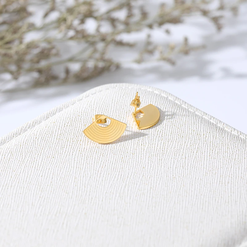 Женские серьги-гвоздики из нержавеющей стали розовое золото серебристый цвет