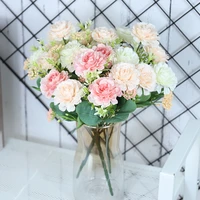 artificial flowers high quality decoration for wedding home white bouquet peony fake flowers living room table decor accessories