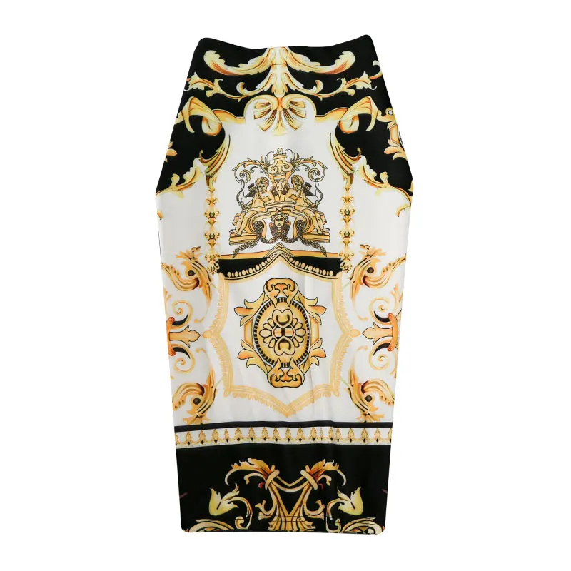 Женская юбка-карандаш средней длины с принтом | одежда