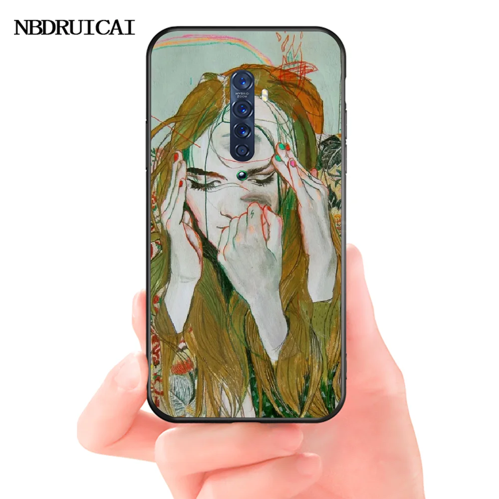 NBDRUICAI Trippy Art Painting Soft Silicone TPU Phone Cover for OPPO Reno2 Z R15 pro R17 R11 R9S Plus R9 | Мобильные телефоны и