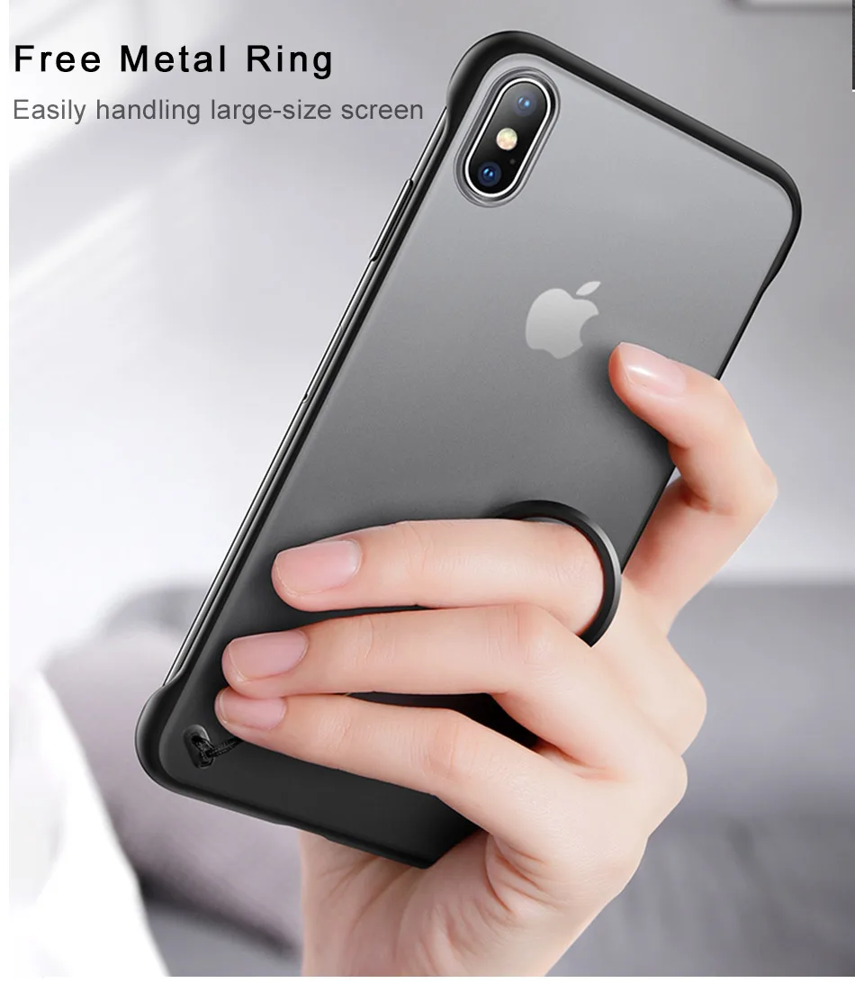 Soft Frameless Ring Design Scrub phone Case for Xiaomi Redmi Note 7 8 9 9SE K20 9T CC9 CC9E A3 Y3 Lite Pro Back Cover Coque |