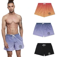 2021 summer new korean mens sports casual breathable shorts trend gradient color quick drying stretch shorts