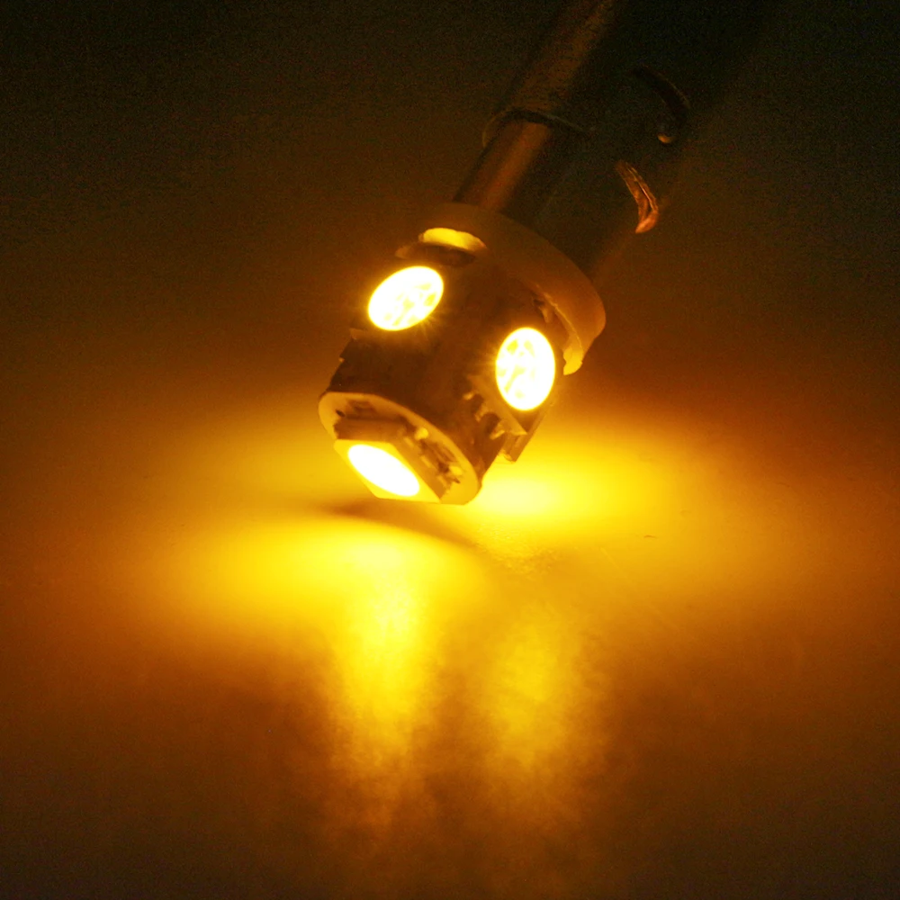 10 шт./лот, 24 В, BA9S W6W 5050, 5 SMD светодиодный светильник, авто лампа, клиновидный маркер, светодиодный индикатор для автомобиля, грузовика, сигнальный светильник, лампа для чтения на парковке, 60лм