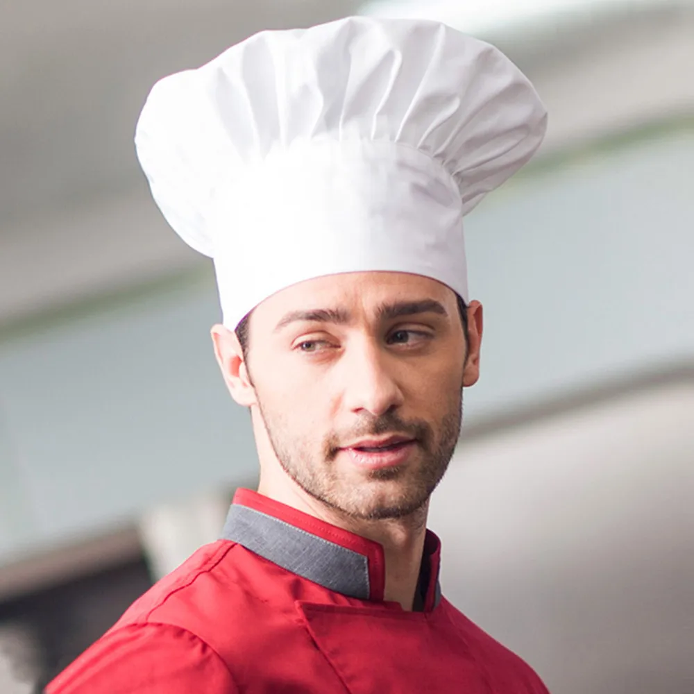 Поварская шляпа нарядное платье Вечерние Baker поварской колпак барбекю Кухня черная белая шапка шеф-повара Мужчины Женщины поварской колпак Кейтеринг колпак повара