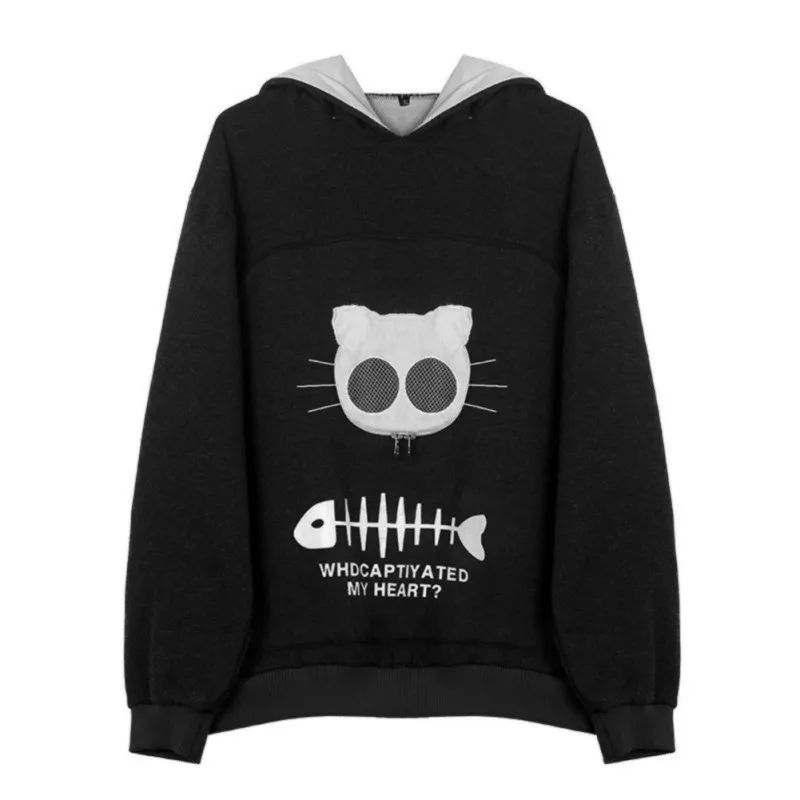 

Women Streetwear Pet Travel Plus Size Hoodies Cat Dog Clothes Embroidered Cat Breathable Clothes Pullovers Feme
