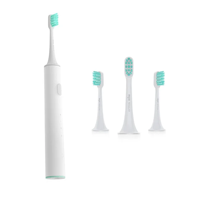 Toothbrush add 3pcs Xiao mi jia T300 mi умная электрическая зубная щетка 25 дней с памятью последнего предпочтения высокочастотный Вибрационный магнитный мотор - Цвет: Toothbrush add 3pcs