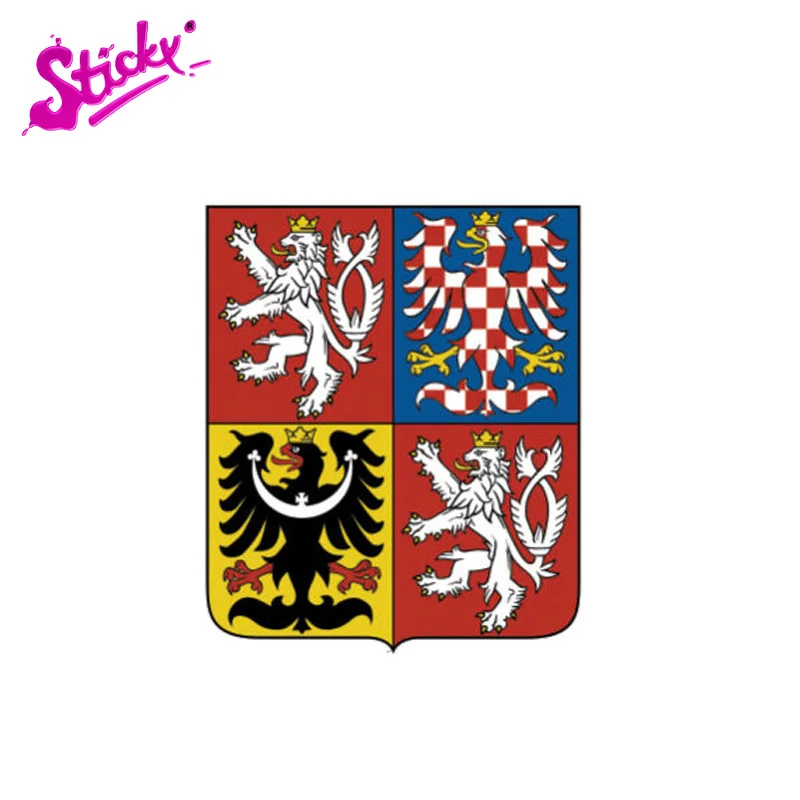 

STICKY Funny Czech Republic Flag Coat Of Arms Car Sticker Decal Decor Motorcycle Off-road Laptop Trunk Guitar Vinyl Sticker