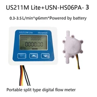 us211m lite portable digital flow meter with usn hs06pa 3 0 3 3 5lpm 6mm od hose barb flow sensor isentrol technology