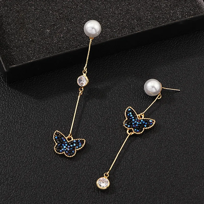 Женские серьги подвески в европейском стиле длинные из сплава с подвеской