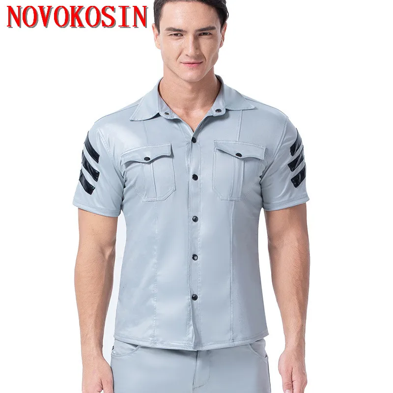 XX158 S 3XL 2019 модные легкие мужские сексуальные футболки из искусственной кожи с